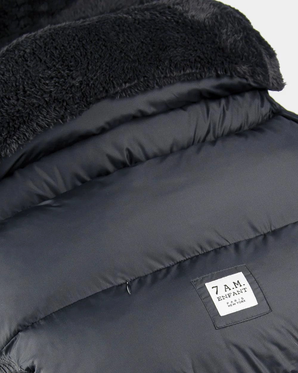 7 A.M ENFANT Car Seat Cover & Stroller Footmuff Plush Pod - Plush Black