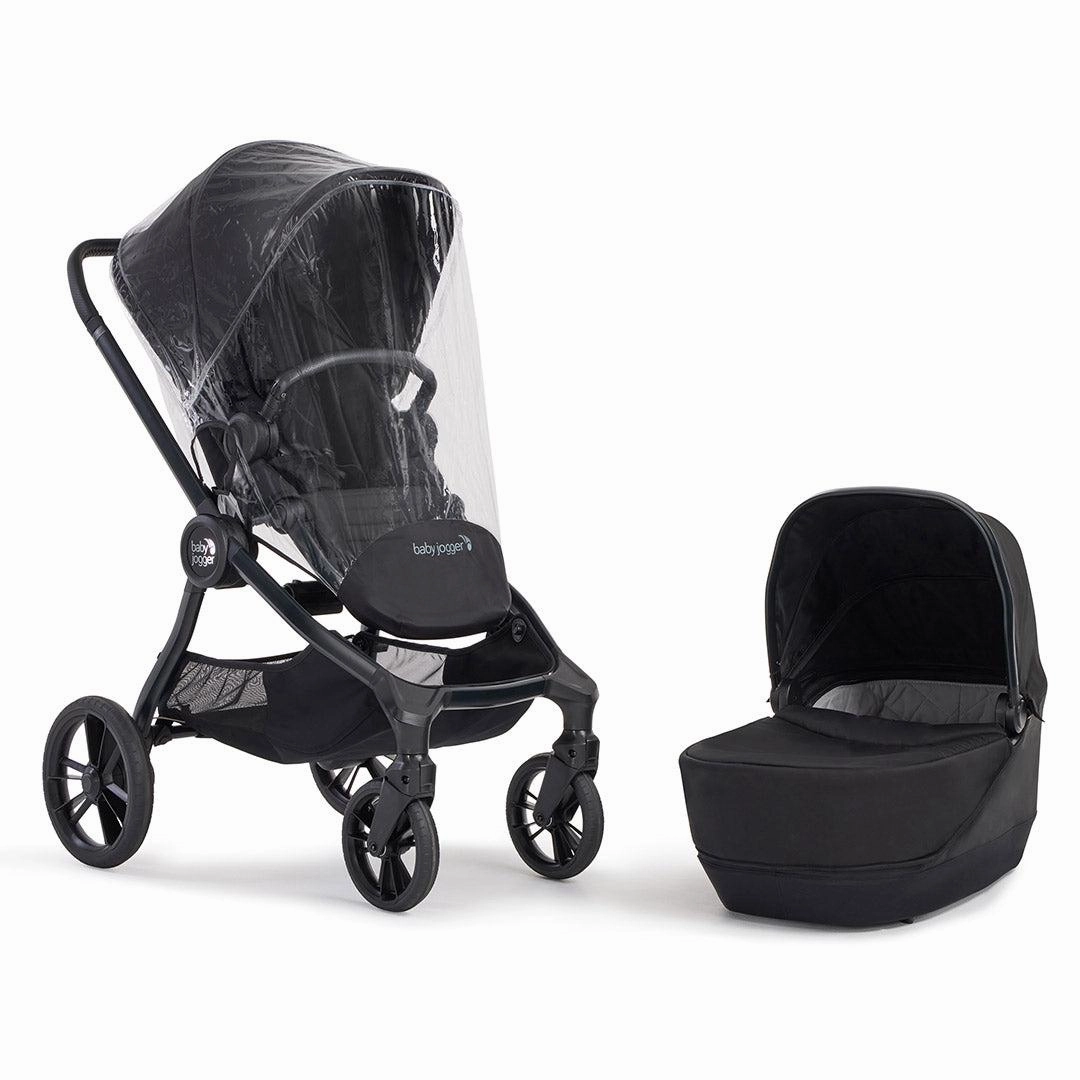 [Preloved] Baby Jogger City Sights Bundle - Stroller   Carrycot   Weather Shield   Belly Bar - Rich Black