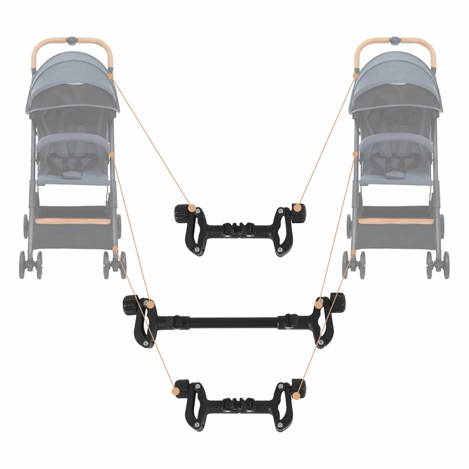 Adjustable Baby Stroller Connectors