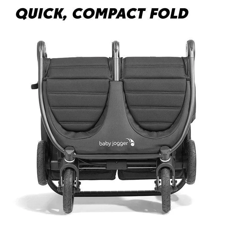 Baby Jogger City Mini GT2 Double Stroller  Jet | All-Terrain, Side-by-Side, One-Hand Fold