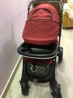 BABYHUG Melody Stroller/Pram With Reversible Handle & Canopy - Maroon