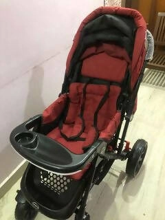 BABYHUG Melody Stroller/Pram With Reversible Handle & Canopy - Maroon