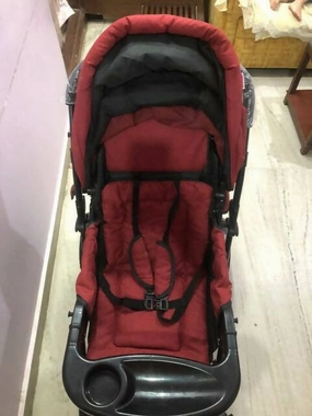 BABYHUG Melody Stroller/Pram With Reversible Handle & Canopy - Maroon