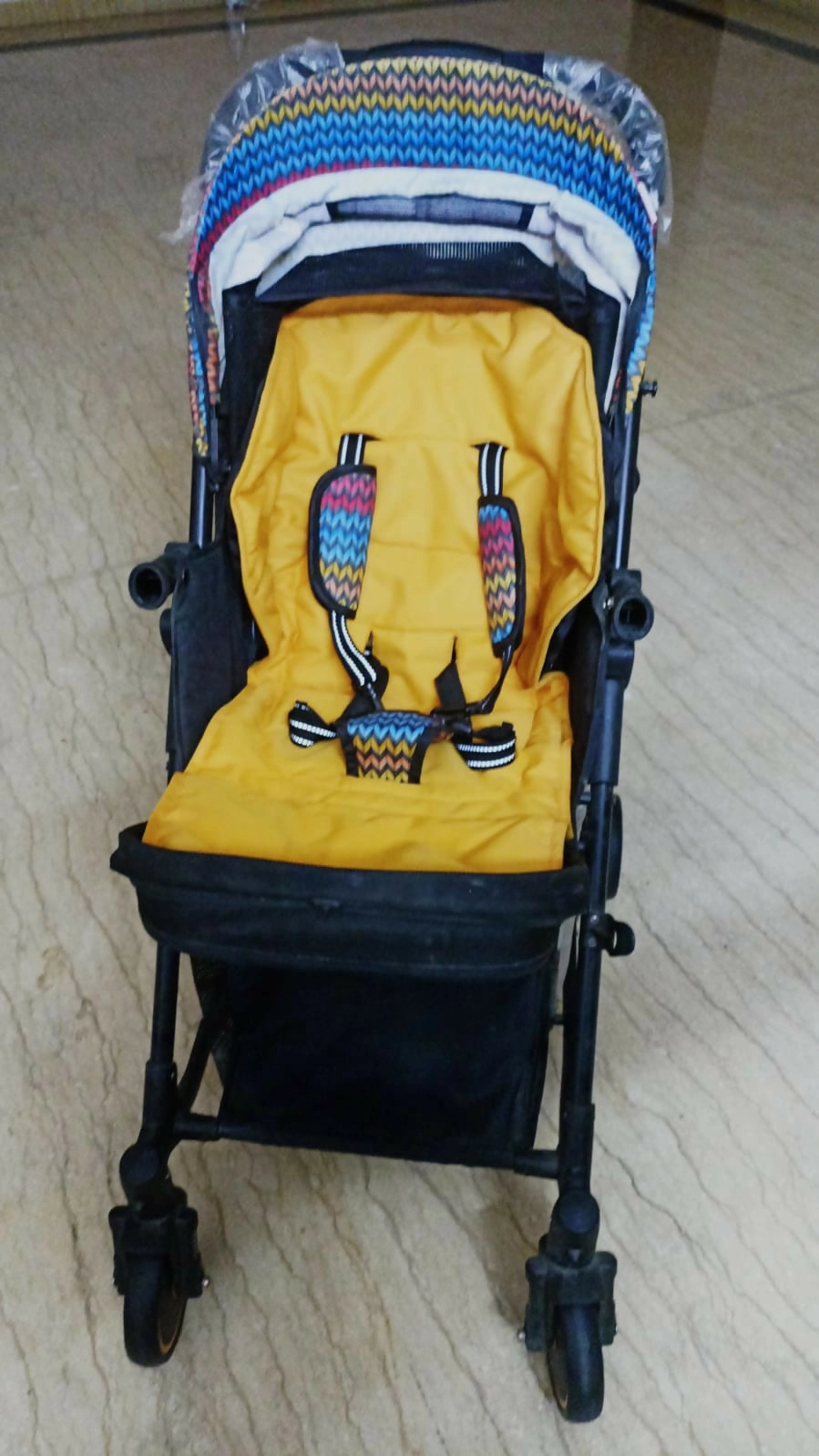 BABYHUG Rock Star Stroller/Pram Cum Rocker with 5 Safety Harness - orange