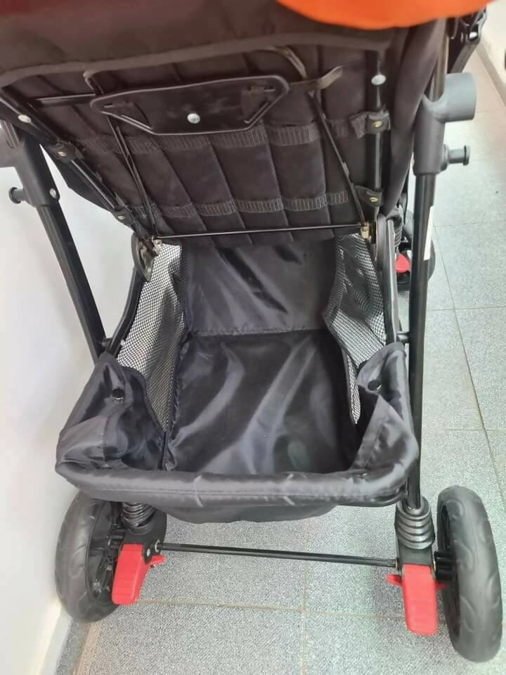 BABYHUG Wander Buddy Stroller/Pram With Rear Parent Utility Box With Cup Holder- Orange