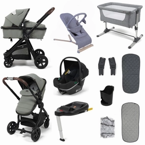 BabyLo Panorama XTi Essential Travel System & Starter Nursery Bundle, Fern Green