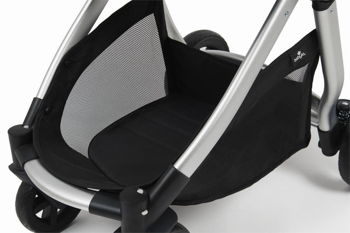 BabyLo Panorama XTi Premium Travel System & Starter Nursery Bundle including Isofix Base 3, Grey on Silver Chassis