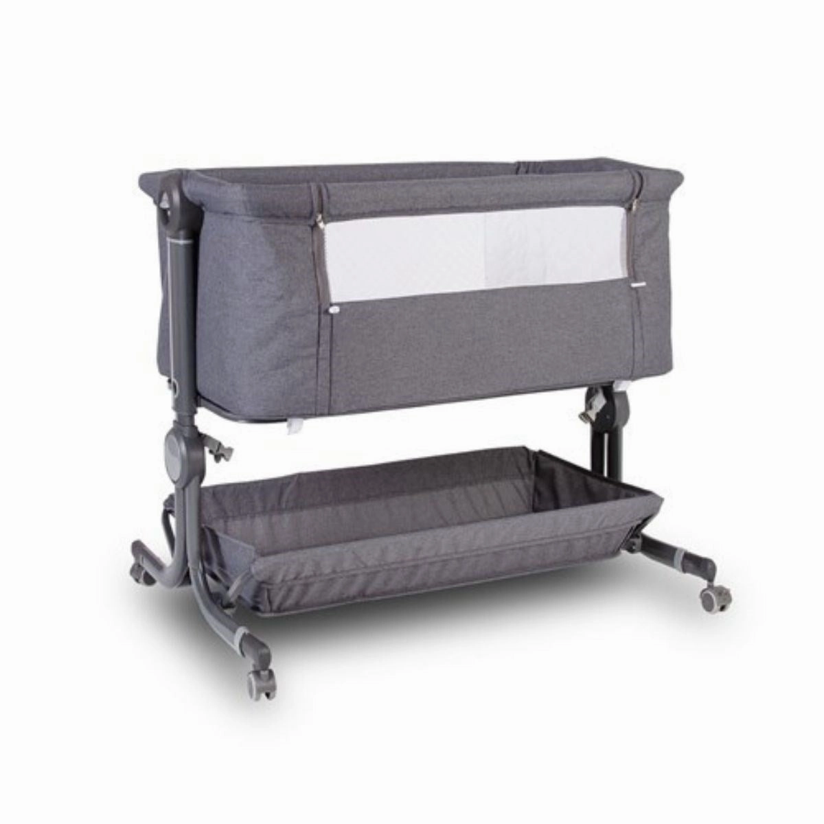 BabyLo Panorama XTi Premium Travel System & Starter Nursery Bundle including Isofix Base, Grey on Silver Chassis
