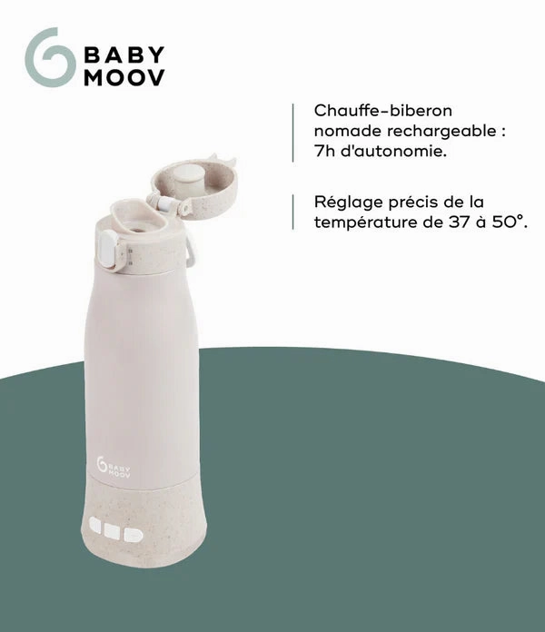 Babymoov Moov & Feed Portable Rechargeable Bottle Warmer  Mineral