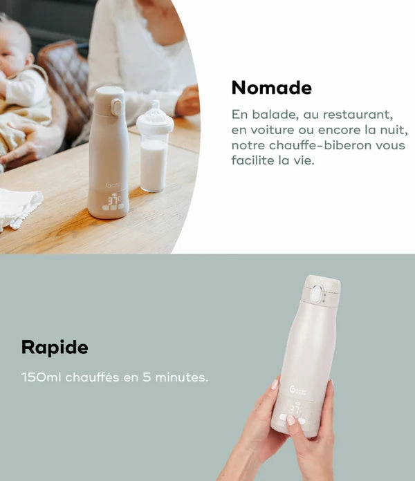 Babymoov Moov & Feed Portable Rechargeable Bottle Warmer  Mineral