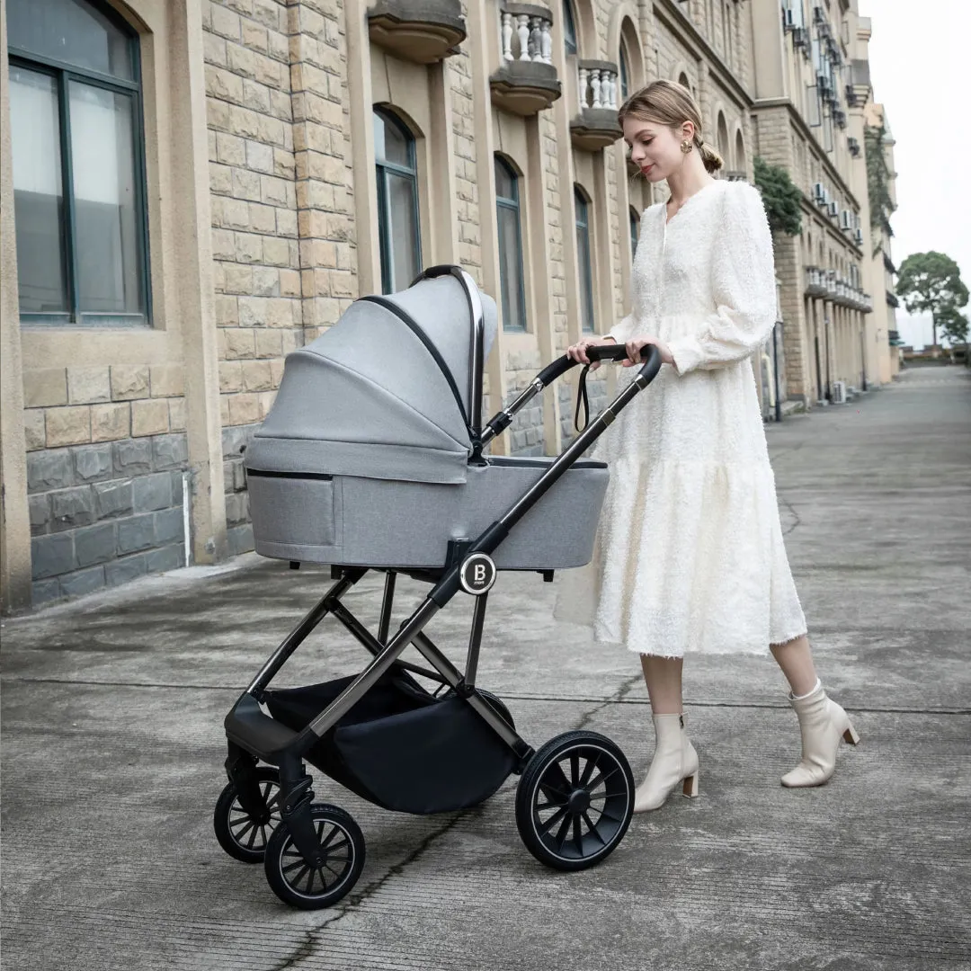 Babymore Chia Travel System Coco with Base  Pearl Grey