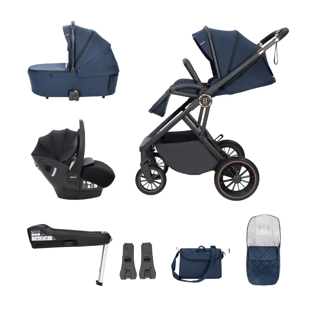 Babymore Chia Travel System Pecan with Base  Midnight Blue