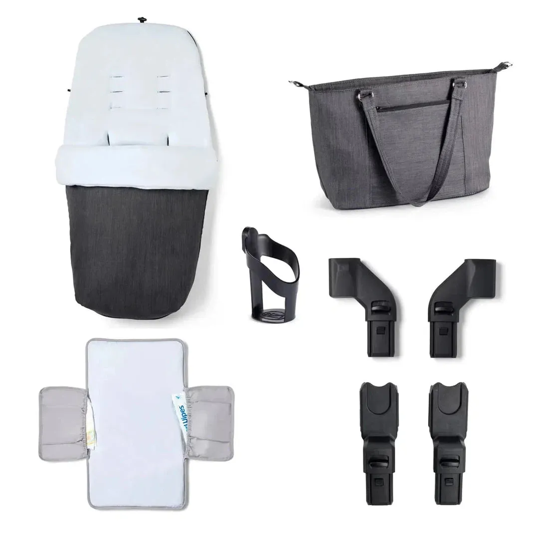 Babymore Memore V2 11 Piece Pram Pushchair - Chrome