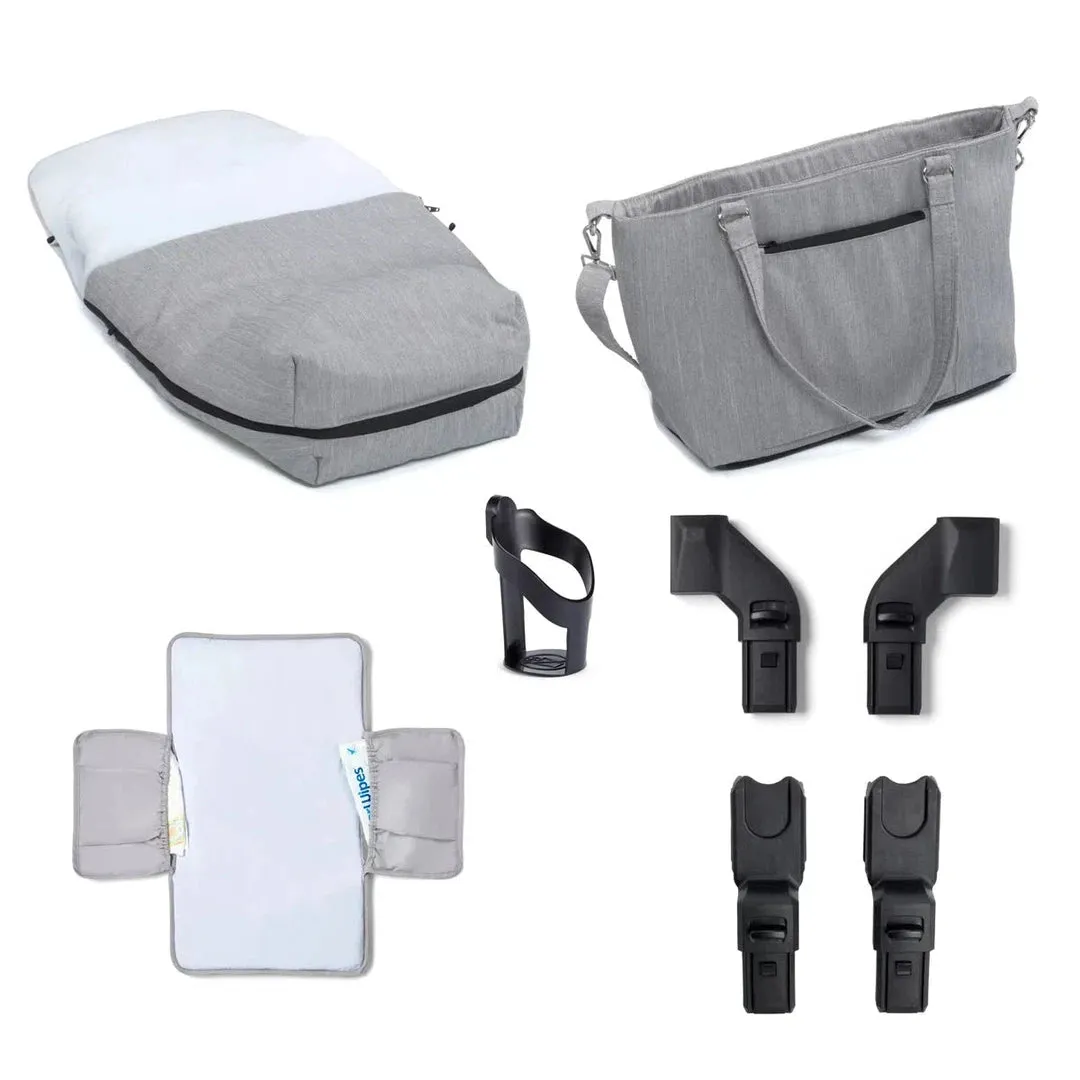 Babymore Memore V2 11 Piece Pram Pushchair - Silver