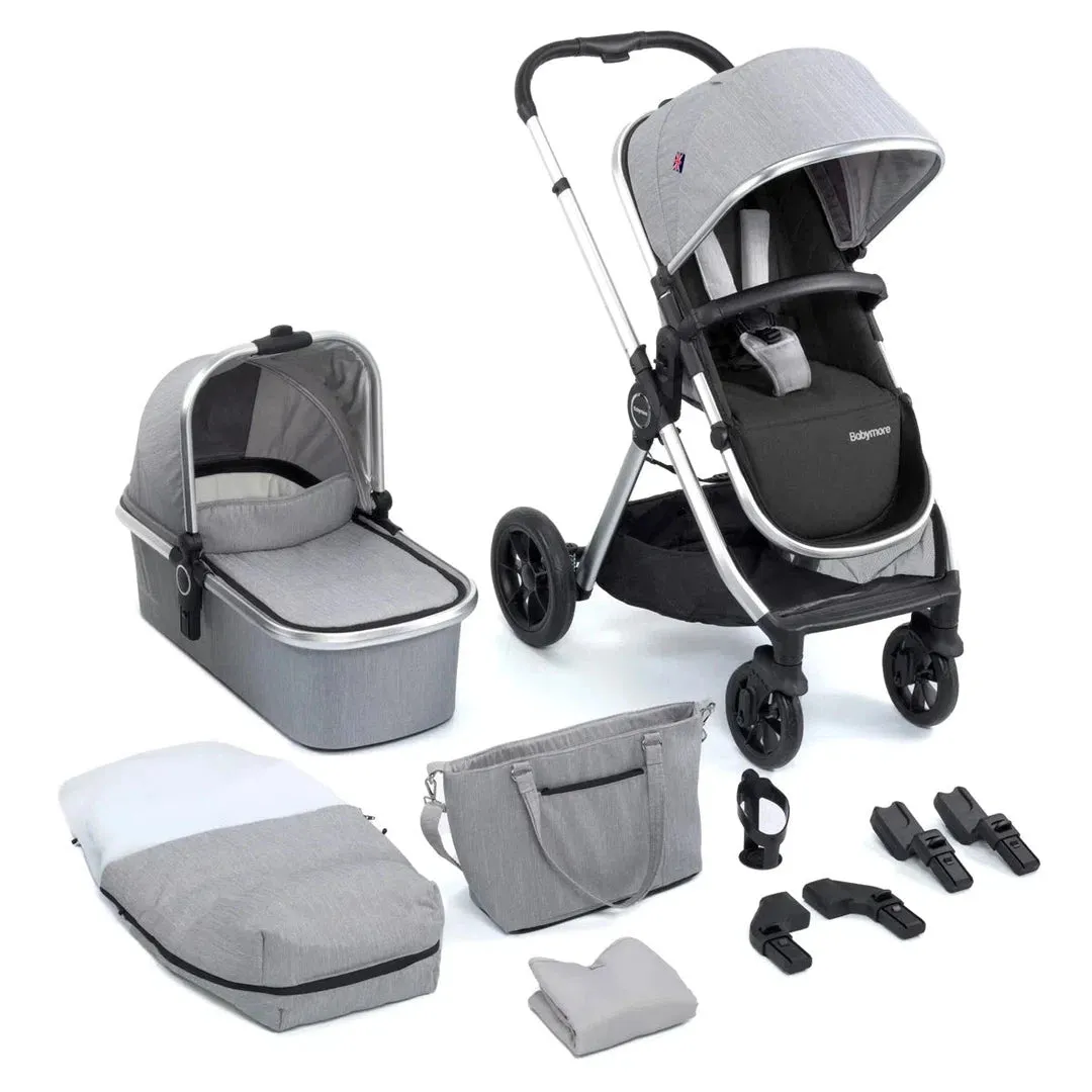 Babymore Memore V2 11 Piece Pram Pushchair - Silver