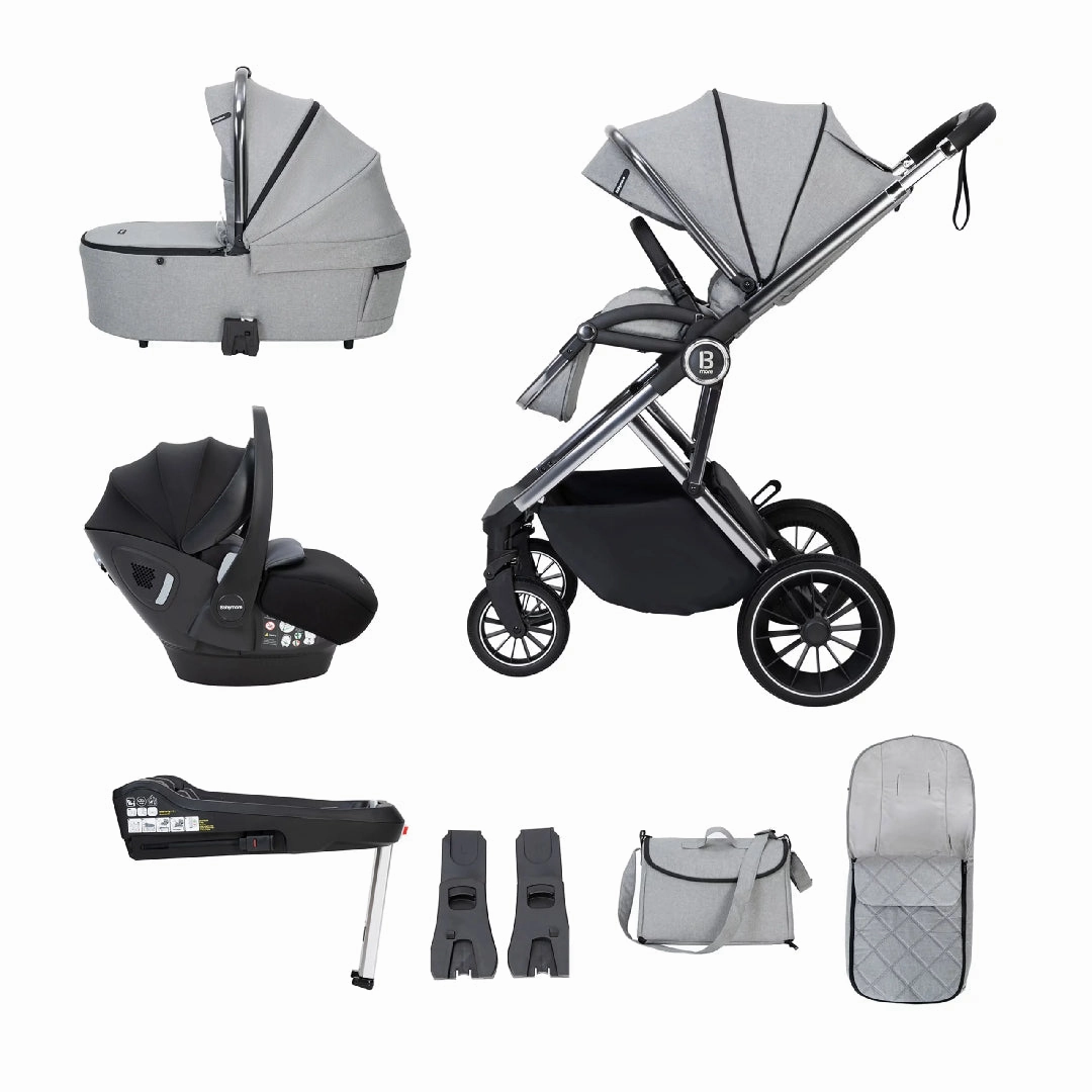Babymore Chia Travel System Pecan with Base  Pearl Grey