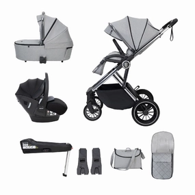 Babymore Chia Travel System Pecan with Base  Pearl Grey