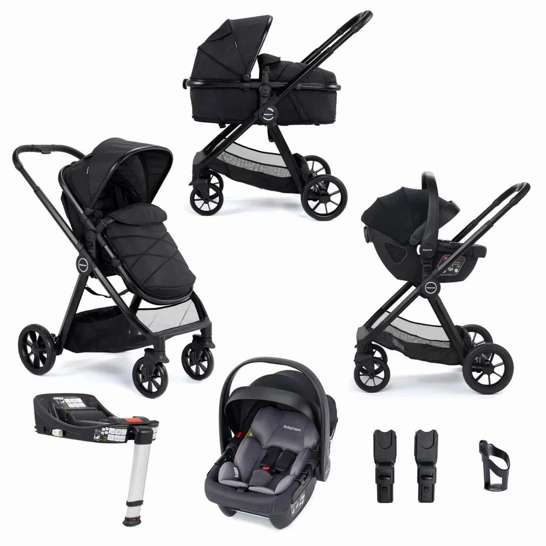 Babymore Mimi Travel System Coco i-Size Car Seat with Isofix Base - Black