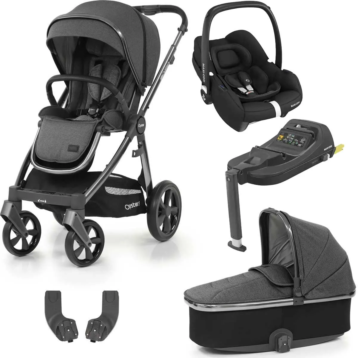 BabyStyle Oyster 3 Essential Cabriofix i-Size Bundle, Fossil