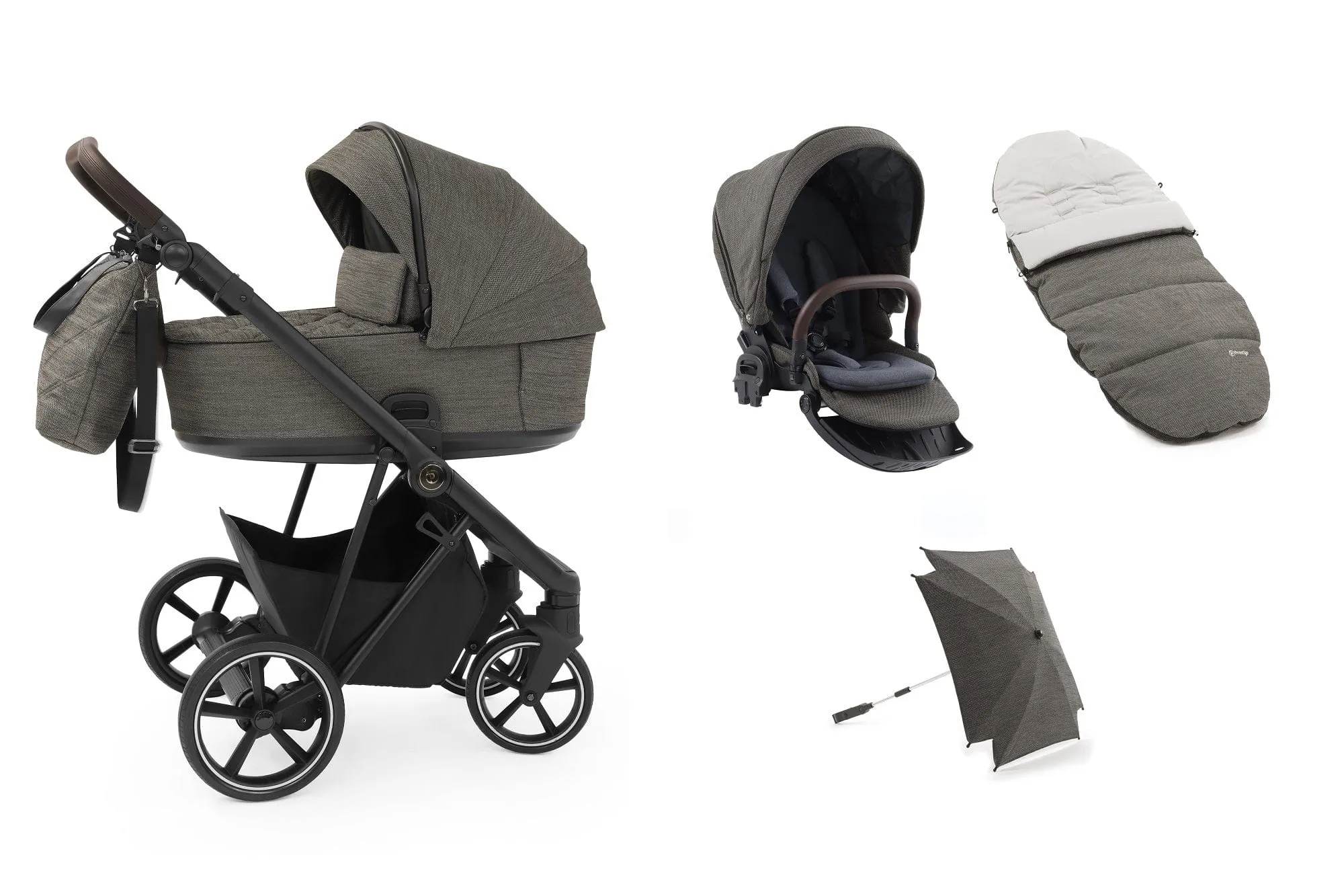 BabyStyle Prestige Vogue Pushchair - Mountain / Black Frame / Brown Leather  EX DISPLAY