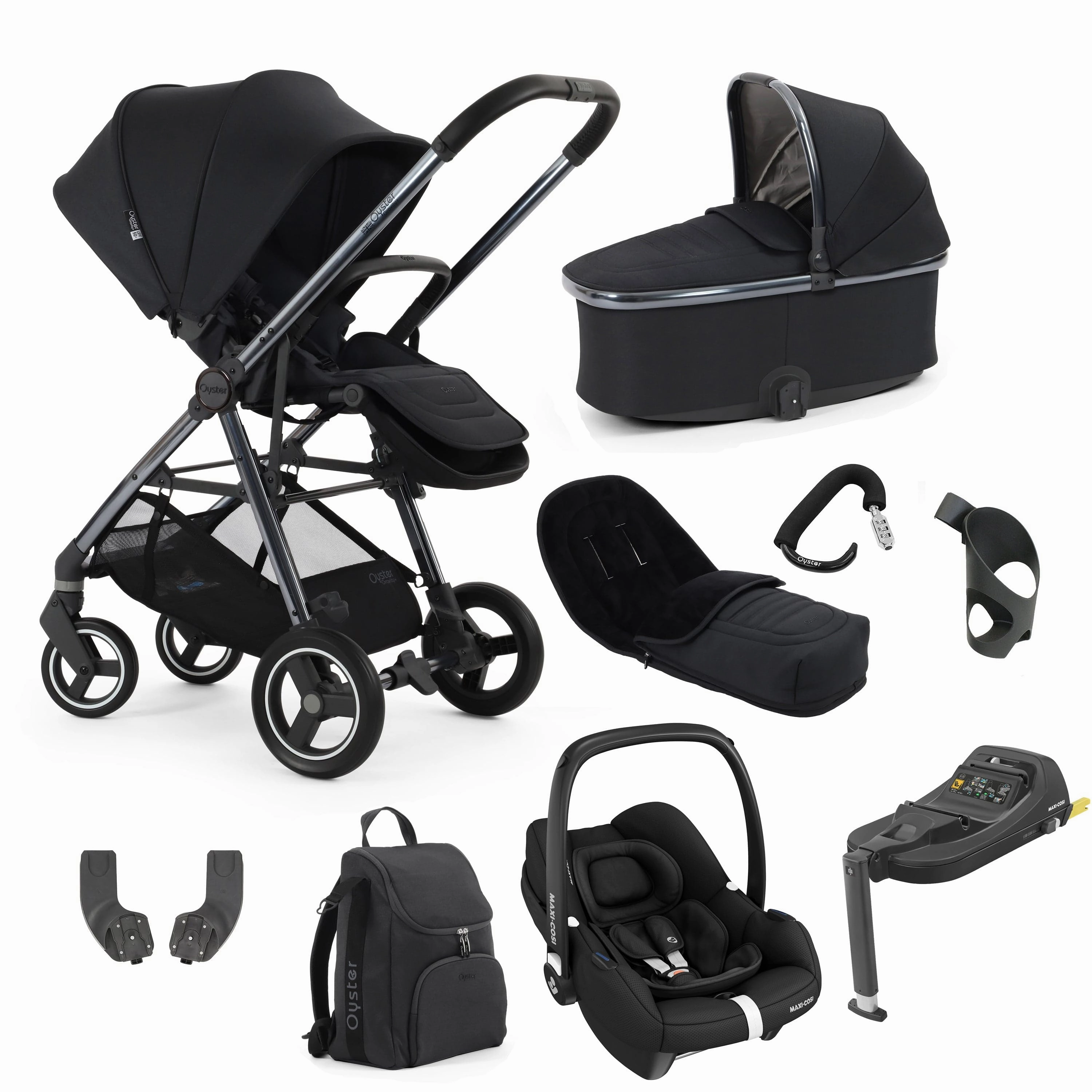 BabyStyle Oyster Gravity  9 Piece Bundle - Carbonite
