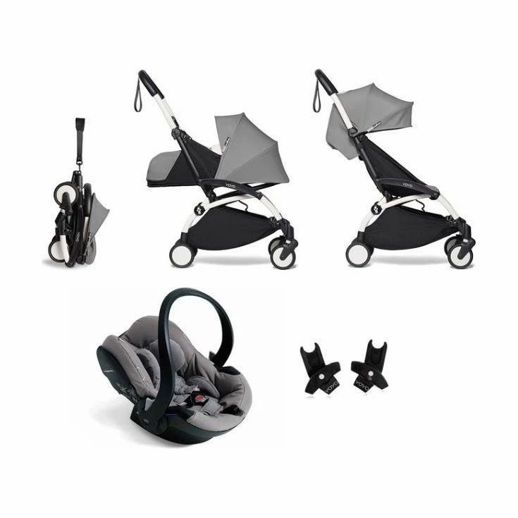 BABYZEN YOYO Travel System - Grey bundle (car seat   fabric pack with frame)
