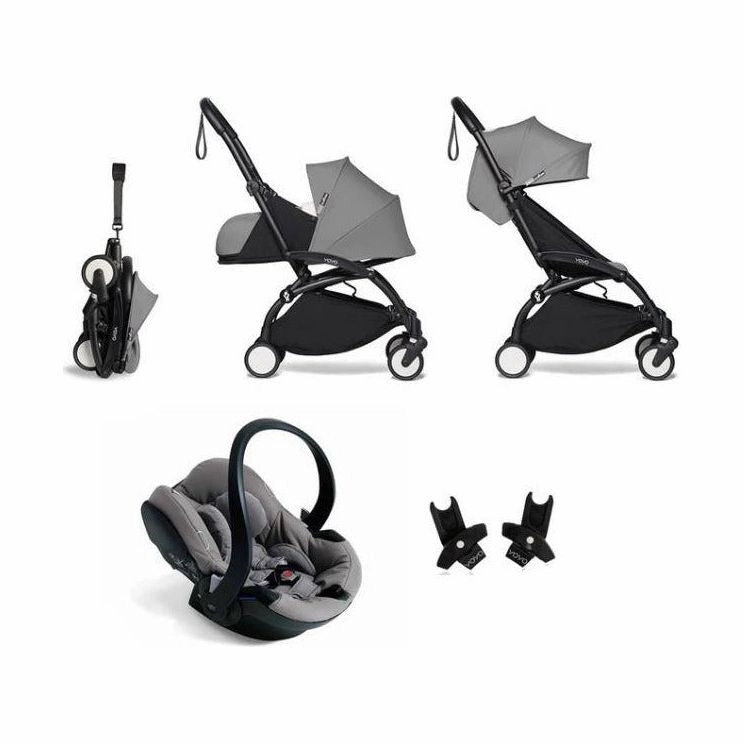 BABYZEN YOYO Travel System - Grey bundle (car seat   fabric pack with frame)