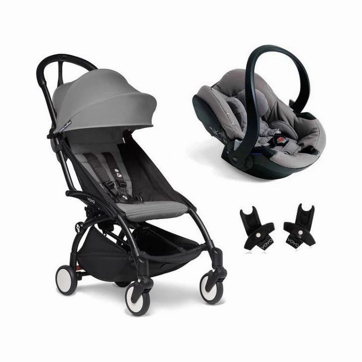 BABYZEN YOYO Travel System - Grey bundle (car seat   fabric pack with frame)