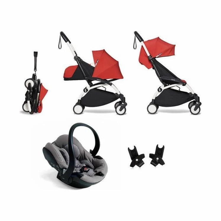 BABYZEN YOYO Travel System - Red bundle (car seat   fabric pack with frame)