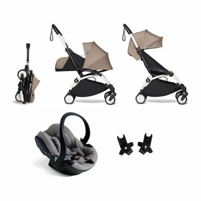BABYZEN YOYO Travel System - Taupe bundle (car seat   fabric pack with frame)