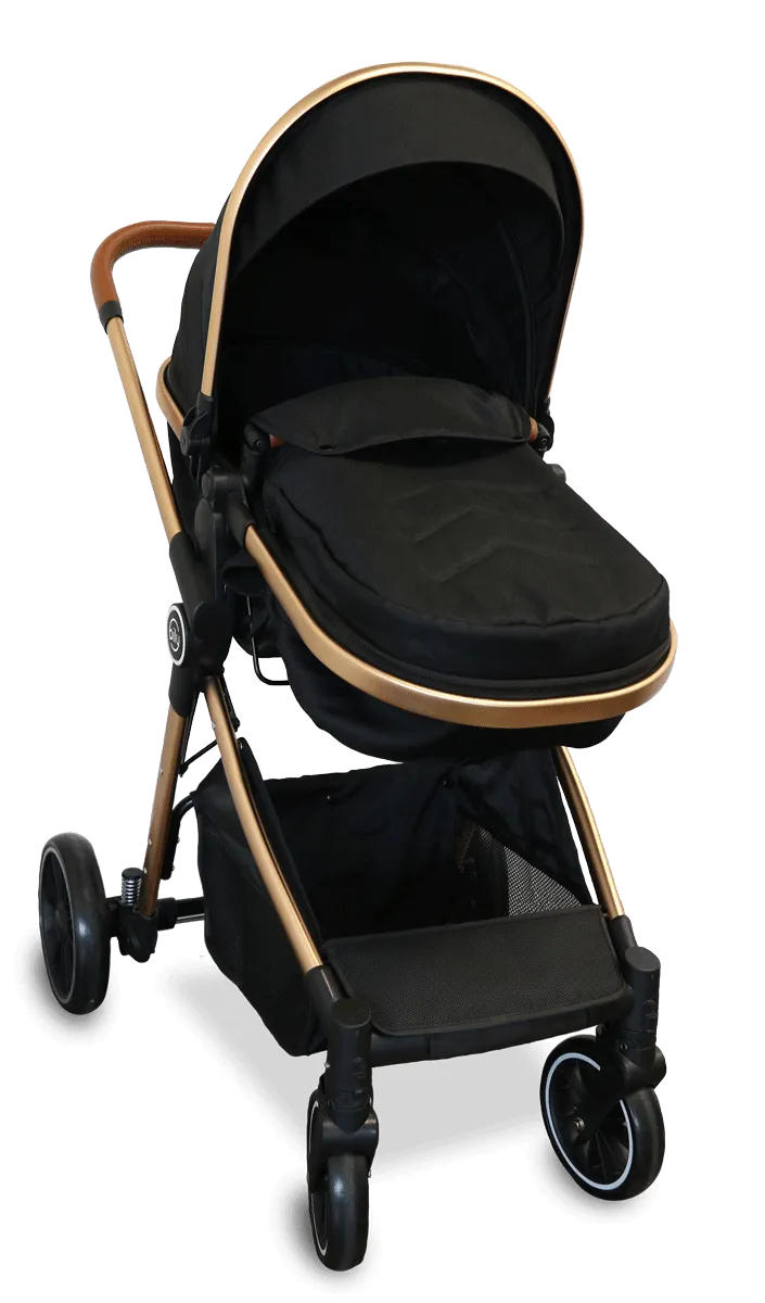 Bily Convertible Stroller, Black & Gold