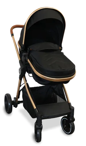 Bily Convertible Stroller, Black & Gold