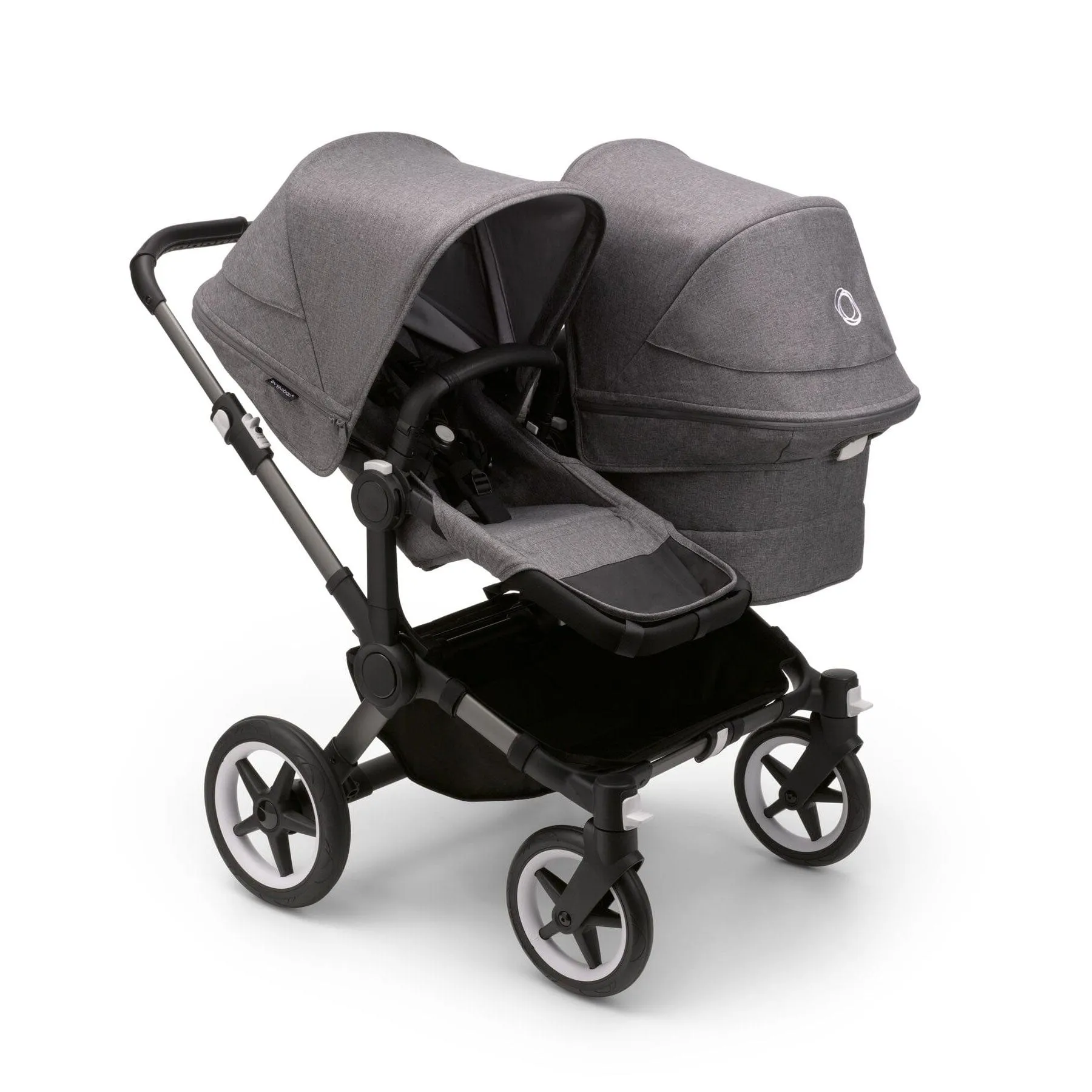 Bugaboo Donkey 5 Duo Complete Turtle Travel System - Grey Mlange