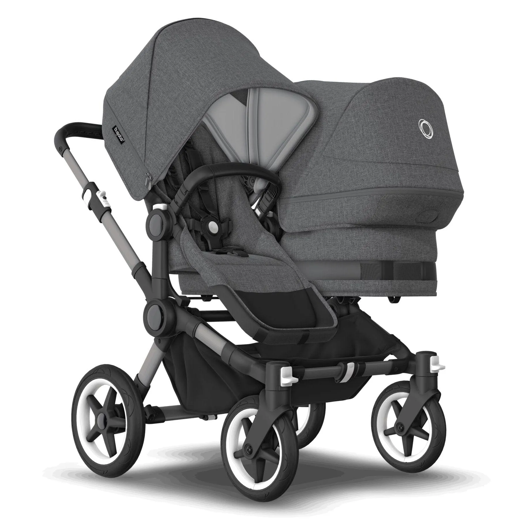 Bugaboo Donkey 5 Duo Complete Turtle Travel System - Grey Mlange