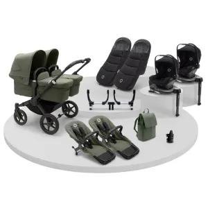 Bugaboo, Donkey 5 Twin Ultimate Newborn Bundle with Turtle Air