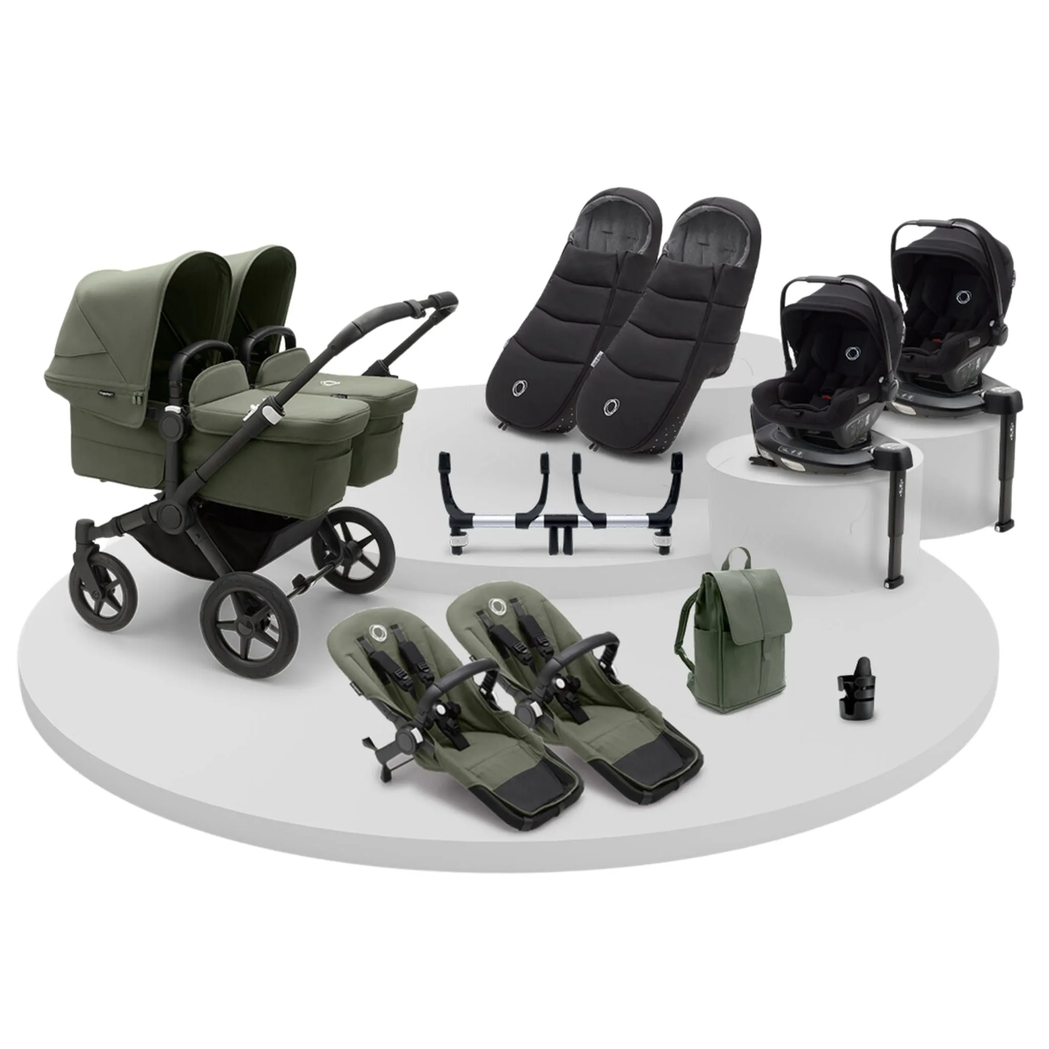 Bugaboo, Donkey 5 Twin Ultimate Newborn Bundle with Turtle Air