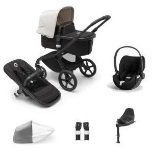 Bugaboo Fox 5, Cloud T and Base Travel System - Black/Midnight Black/Misty White