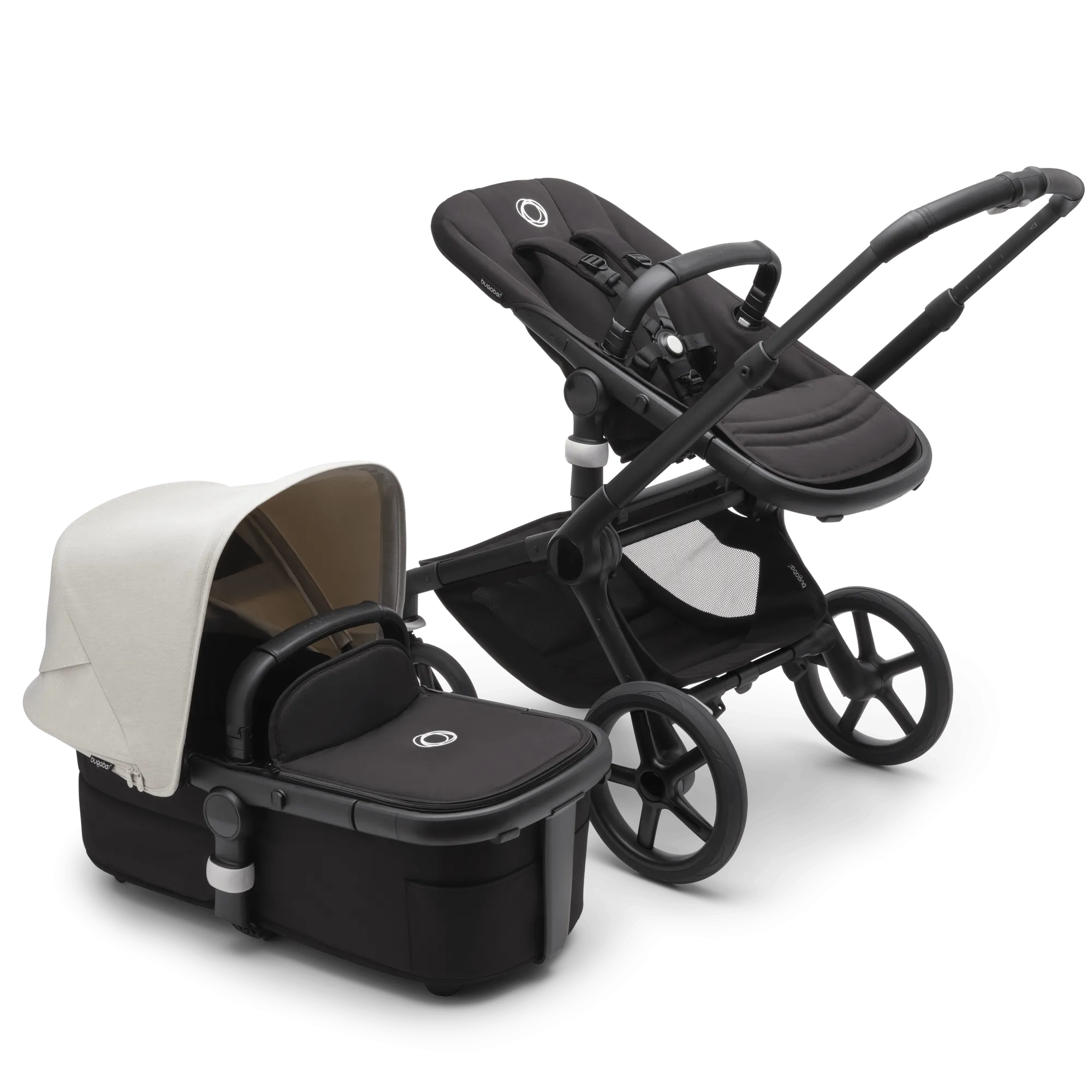 Bugaboo Fox 5, Cloud T and Base Travel System - Black/Midnight Black/Misty White