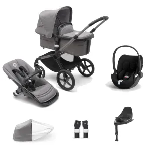 Bugaboo Fox 5, Cloud T and Base Travel System - Graphite/Grey Melange