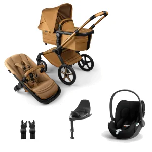 Bugaboo Fox 5 (Cloud T) Essential Travel System, Noir Limited Edition - Amber Glow