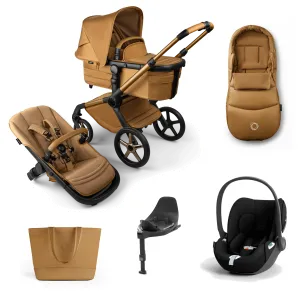 Bugaboo Fox 5 Cloud T Travel System, Noir Limited Edition - Amber Glow