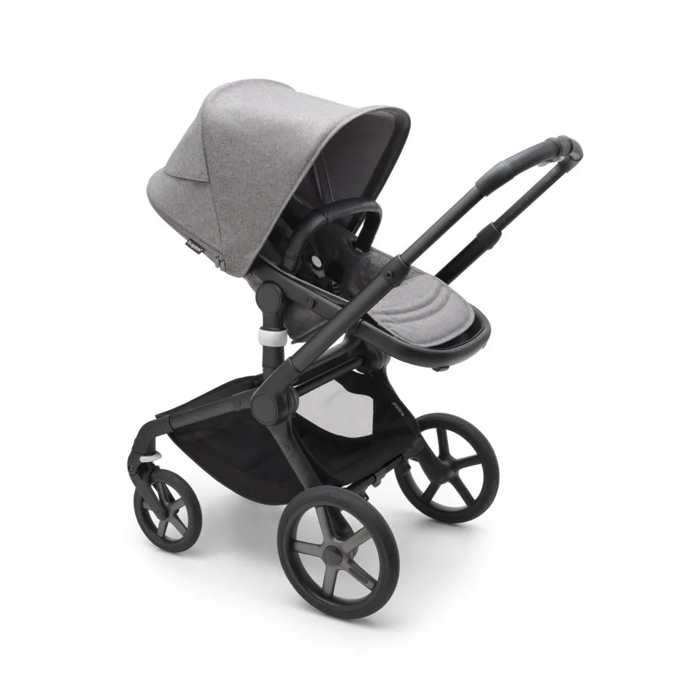 Bugaboo, Fox 5 Complete Travel Bundle w/ Aton B2, Black/Grey Melange