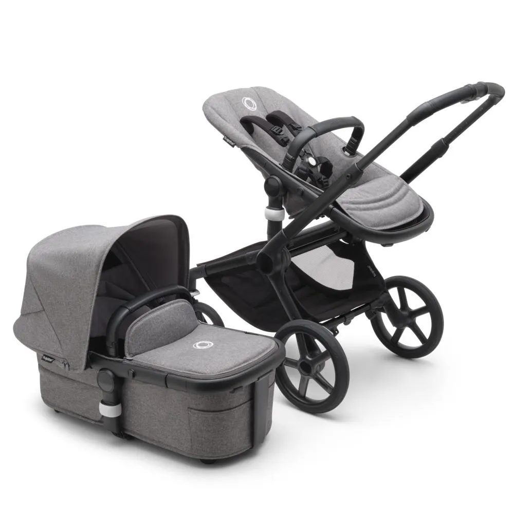 Bugaboo, Fox 5 Complete Travel Bundle w/ Aton B2, Black/Grey Melange
