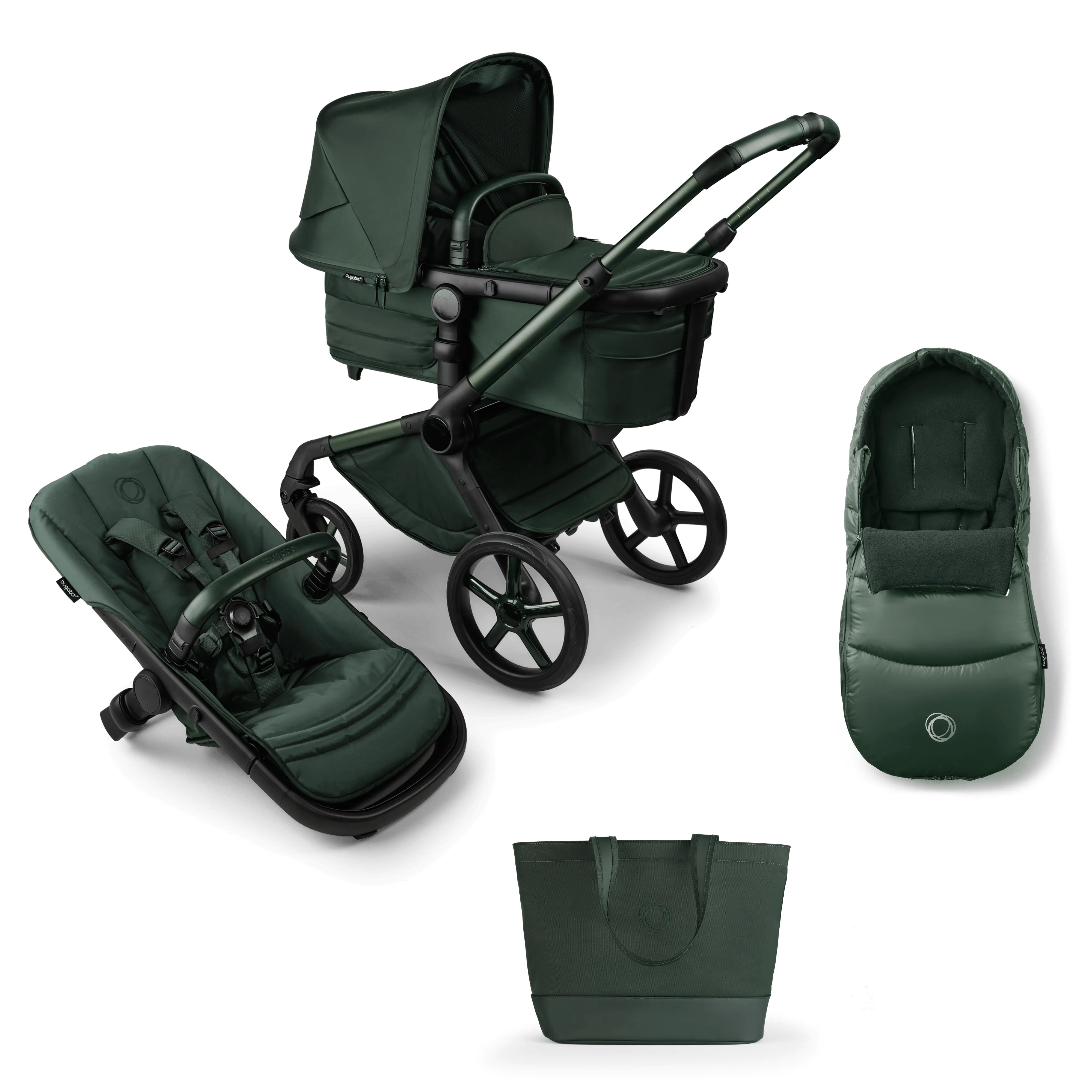Bugaboo Fox 5 Essential Bundle, Noir Limited Edition - Midnight Green