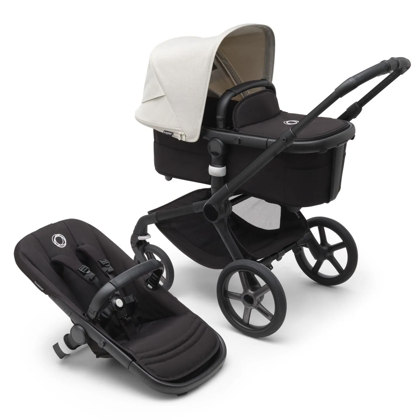 Bugaboo Fox 5, Pebble 360 PRO 2 and Base Travel System - Black/Misty White