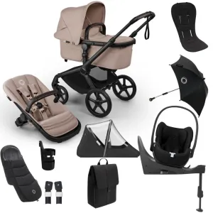 Bugaboo, Fox 5 Renew Travel System Complete with Cybex Cloud T, Black/Desert Taupe