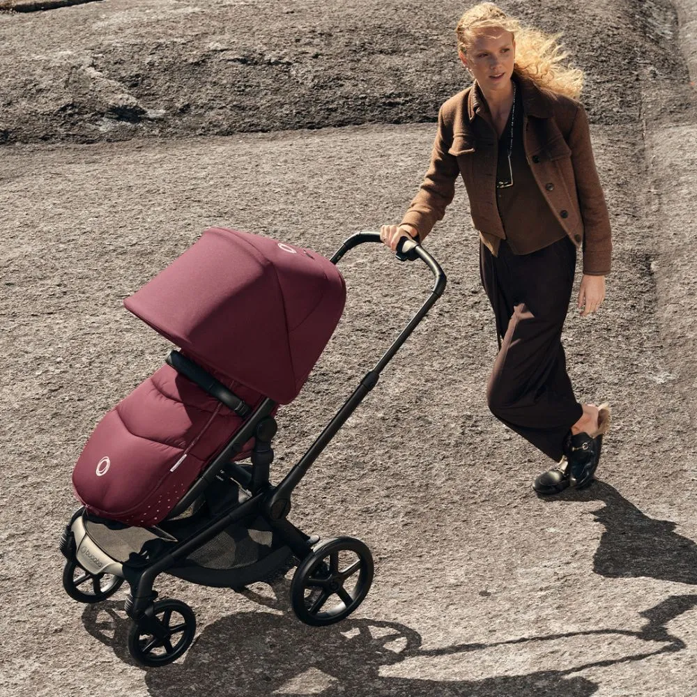 Bugaboo, Fox 5 Renew Travel System with Cybex Cloud T, Black/Dark Cherry
