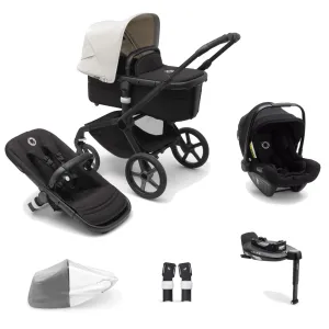 Bugaboo Fox 5, Turtle and Base Travel System - Black/Midnight Black/Misty White