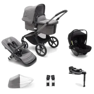 Bugaboo Fox 5, Turtle and Base Travel System - Graphite/Grey Melange