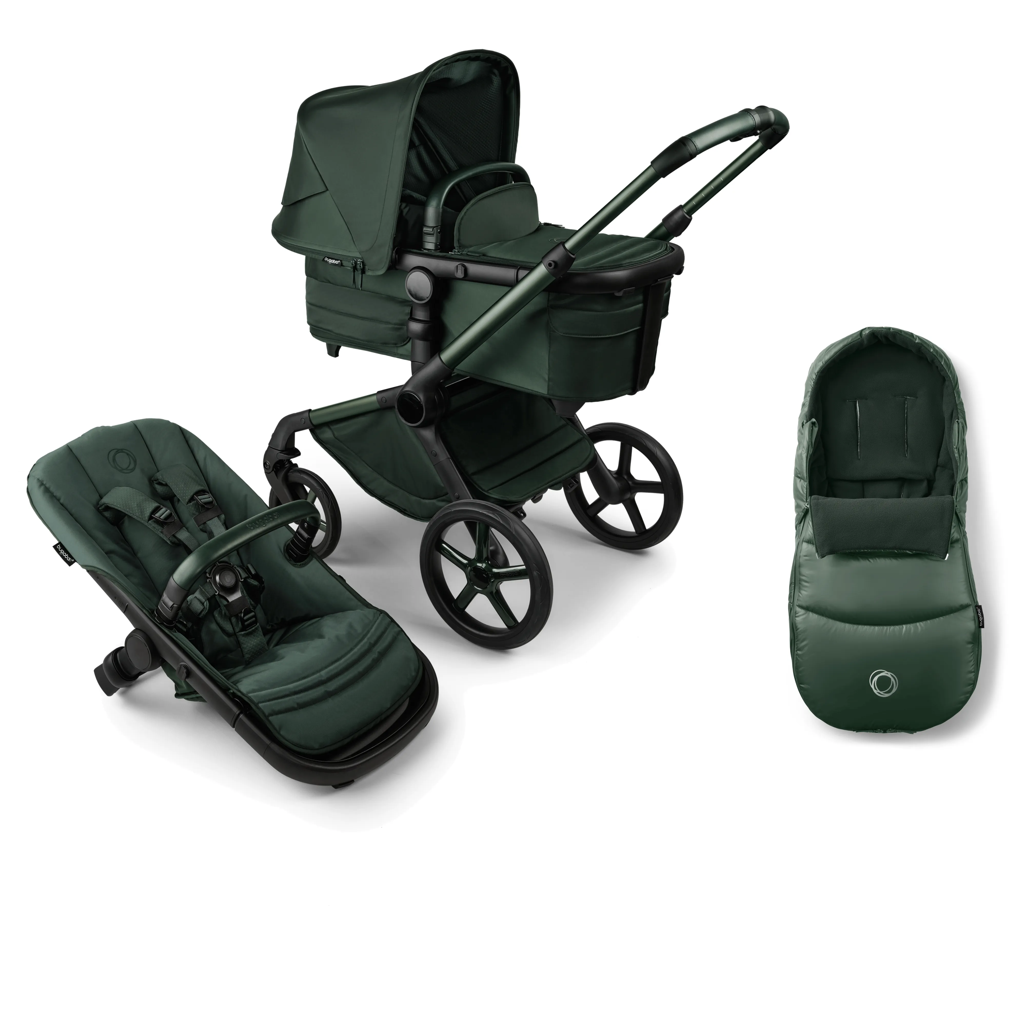 Bugaboo Fox 5 with Footmuff, Noir Limited Edition - Midnight Green